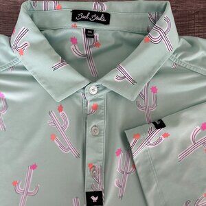 Bad Birdie Mens Performance Polo – Southwest Cactus - Authentic Bad Birdie Polo